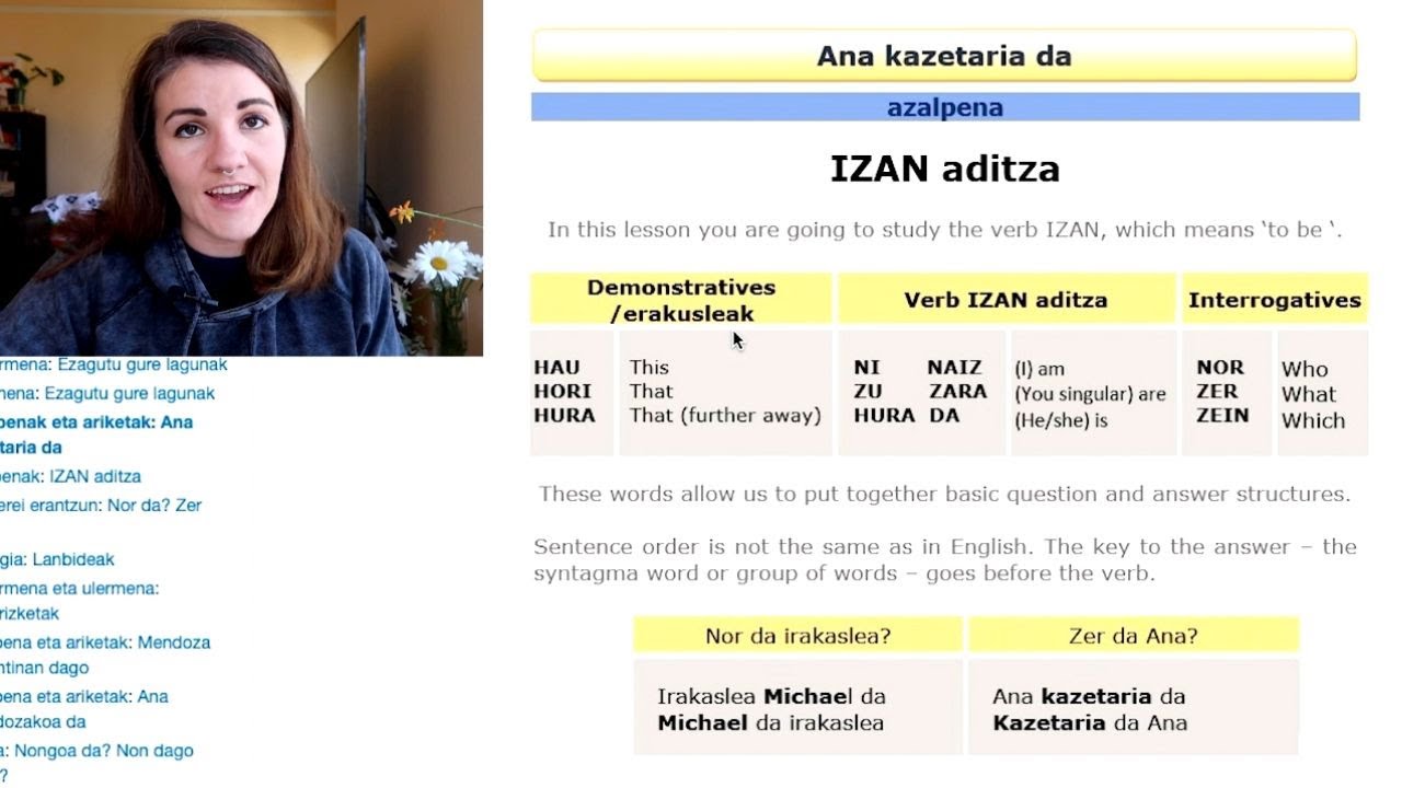 The First Verb I Learned to Conjugate in Basque: IZAN | American Learns Euskara Episode 59