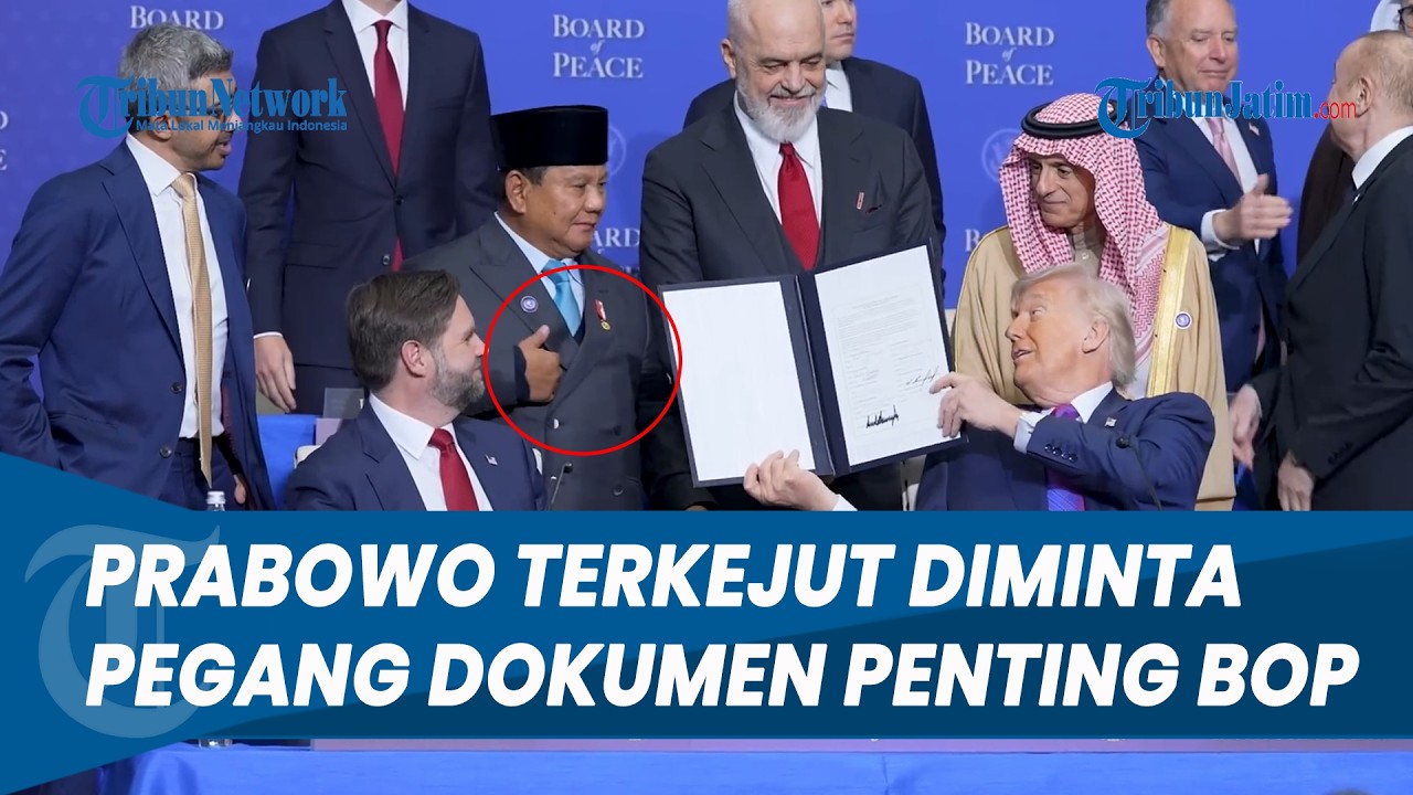 PRABOWO TERKEJUT! Ditunjuk Trump untuk Pegang Dokumen Penting BoP di Depan Pemimpin Dunia