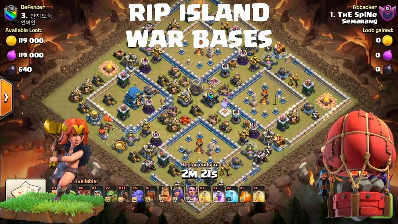 TH12 TH11 War Attack Strategy 2019 |Kill Island War Base| RIP Island War Bases | Extreme Island war