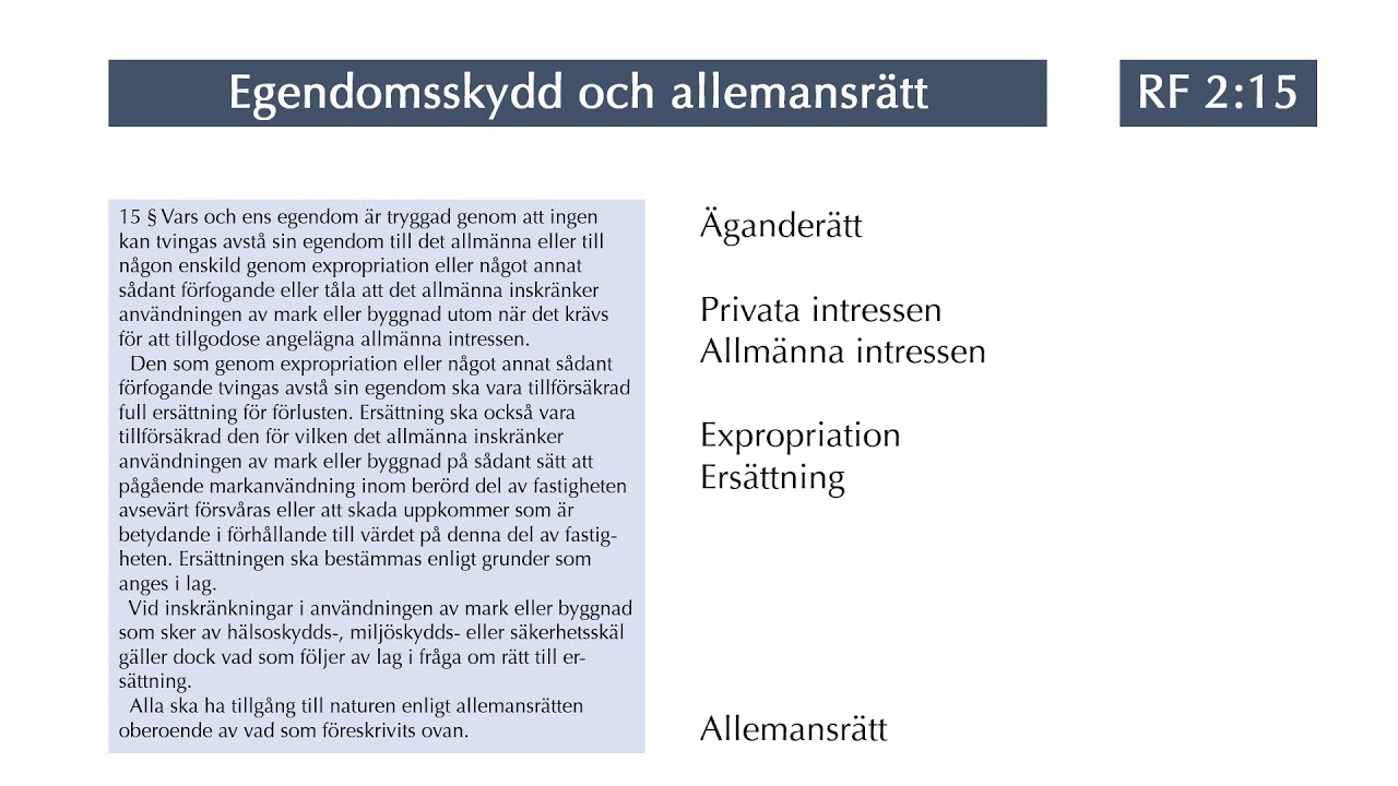 Regeringsformen 2 kap: Grundläggande fri- och rättigheter