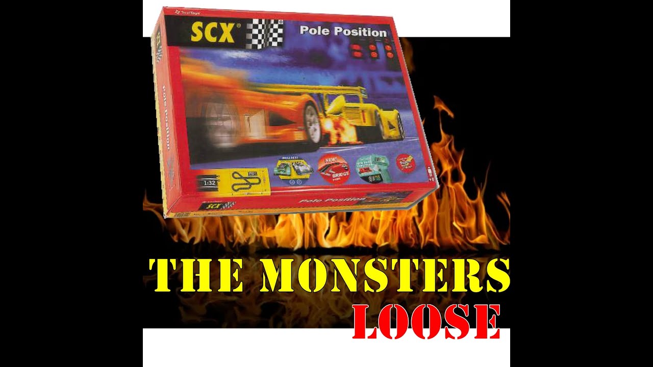 SCX Pole Position Slot Car Set - THE MONSTER'S LOOSE!