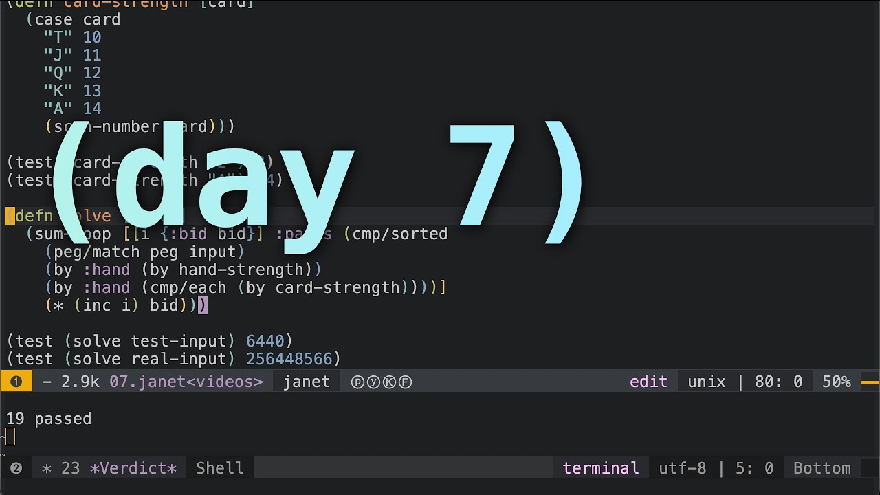 Advent of Code 2023 in Janet - Day 7