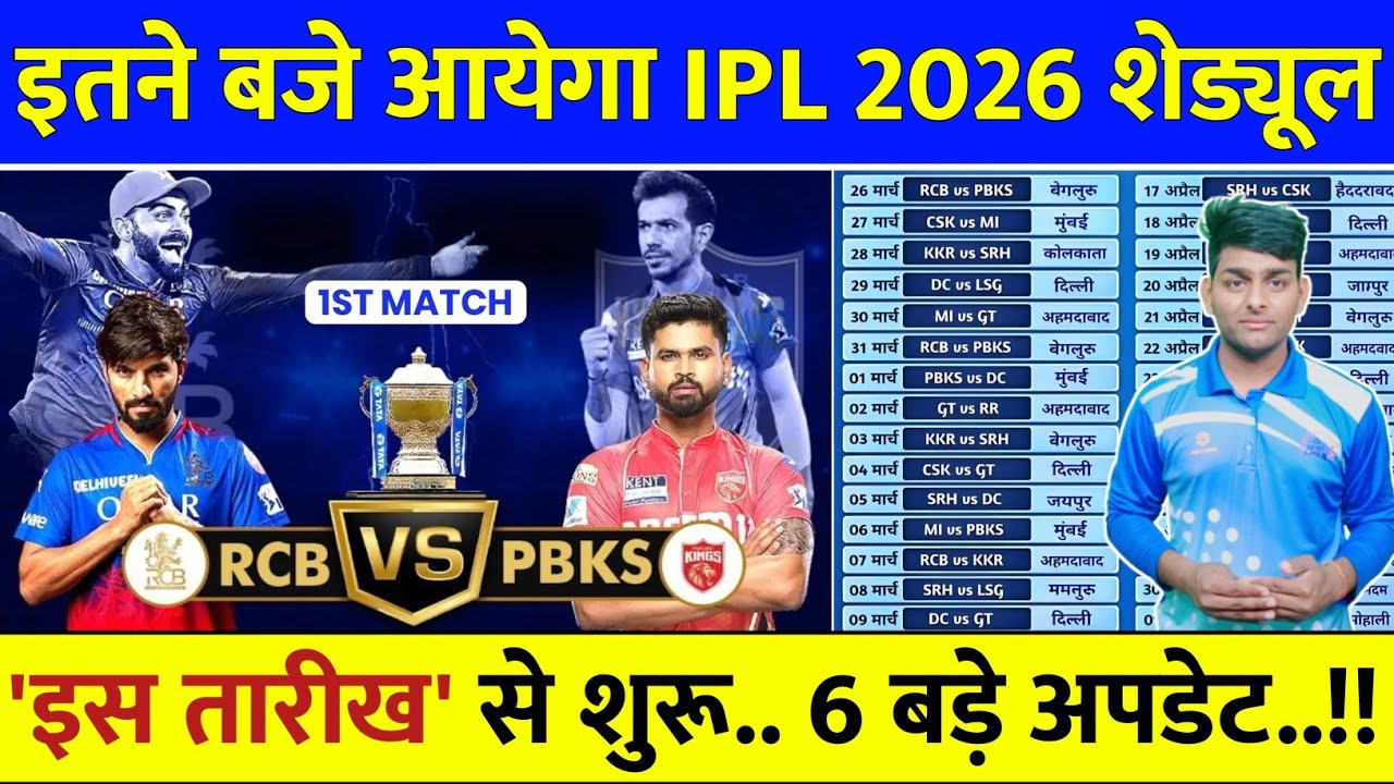 IPL Schedule 2026 - BCCI Announced Start Date & Schedule of IPL 2026 | IPL 2026 Kab se Start Hai