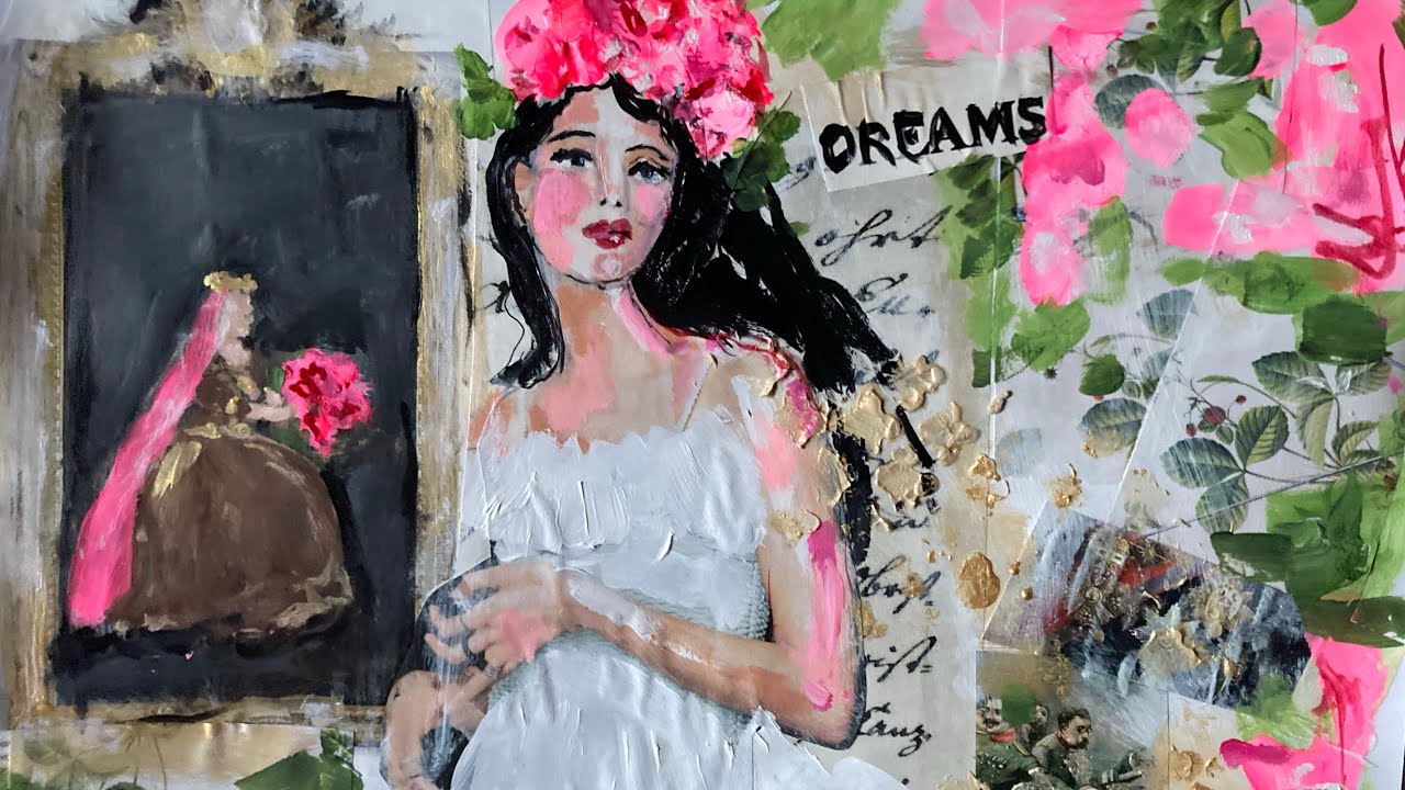 Recycled Magazine Collage Art Tutorial - beginner level step by step process!