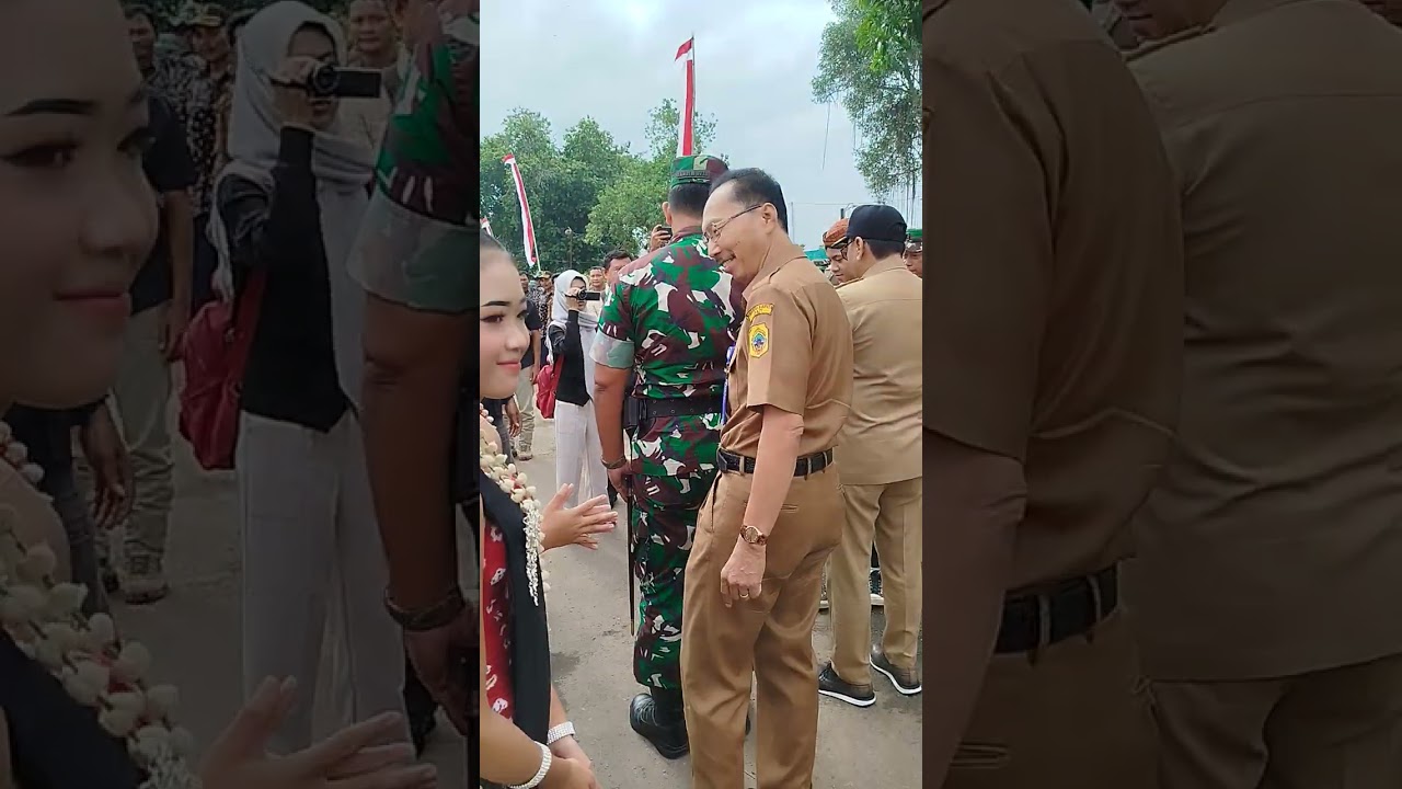 Kedatangan Plt bupati Pati pada pembukaan TMMD desa Sumberagung Jaken