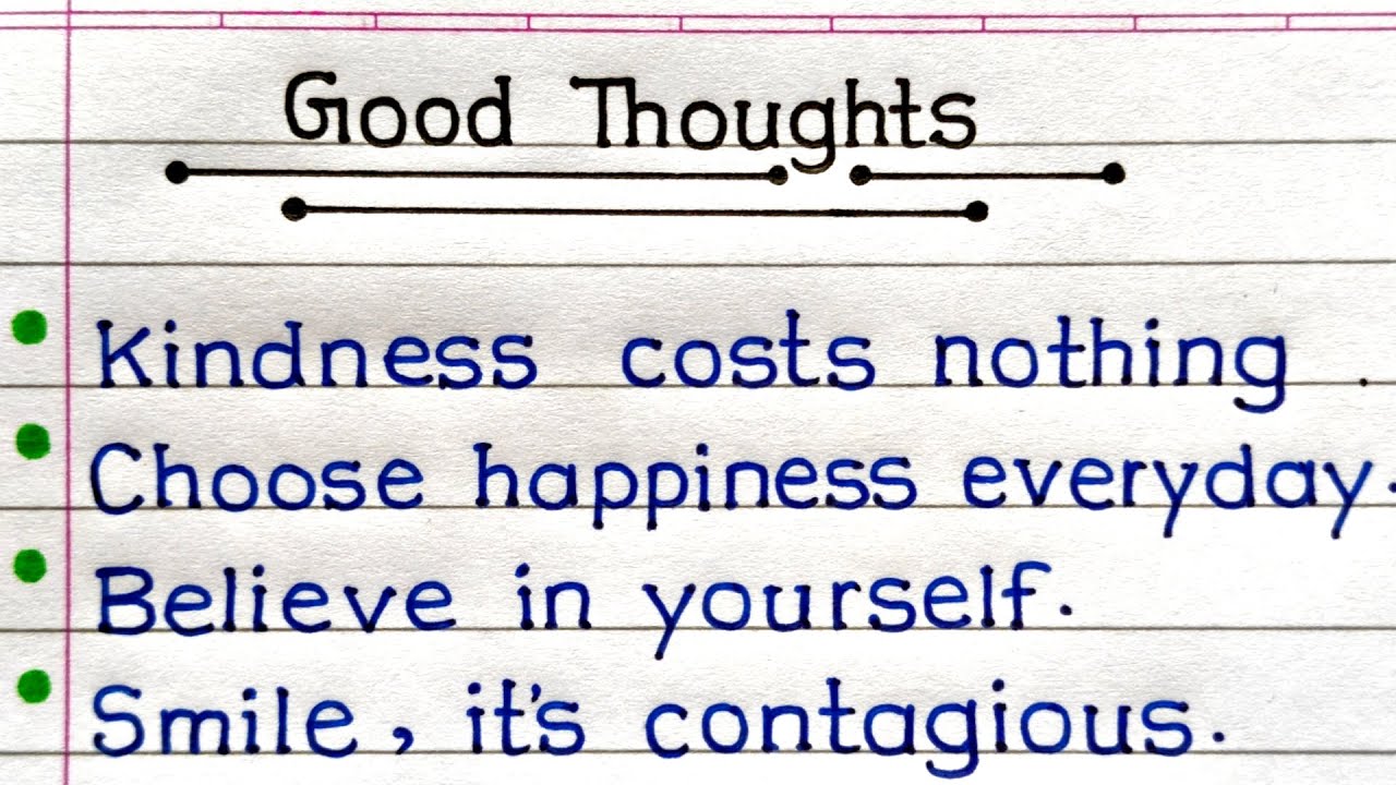 Good Thoughts In English | Good Thoughts In English For Students | Motivational Thoughts |