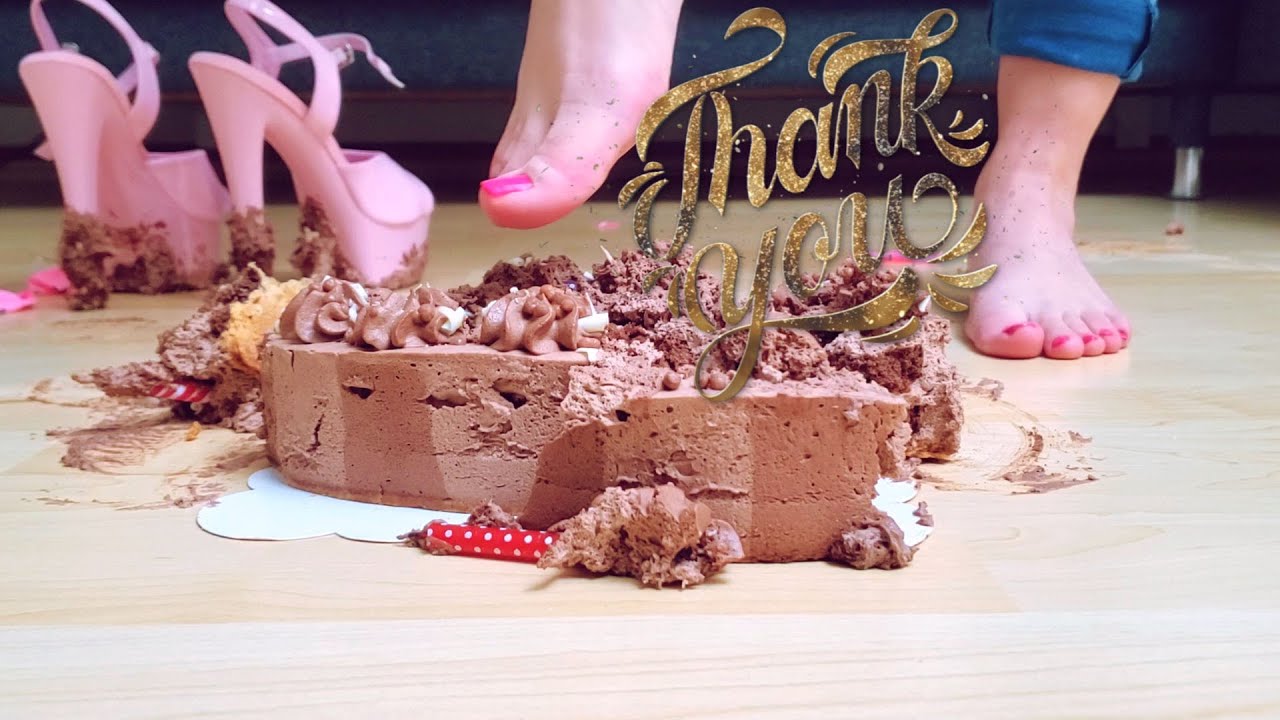 ASMR - Crushing a cake with pink high heels - Bonus: #barefoot Part #crush #heels #asmr