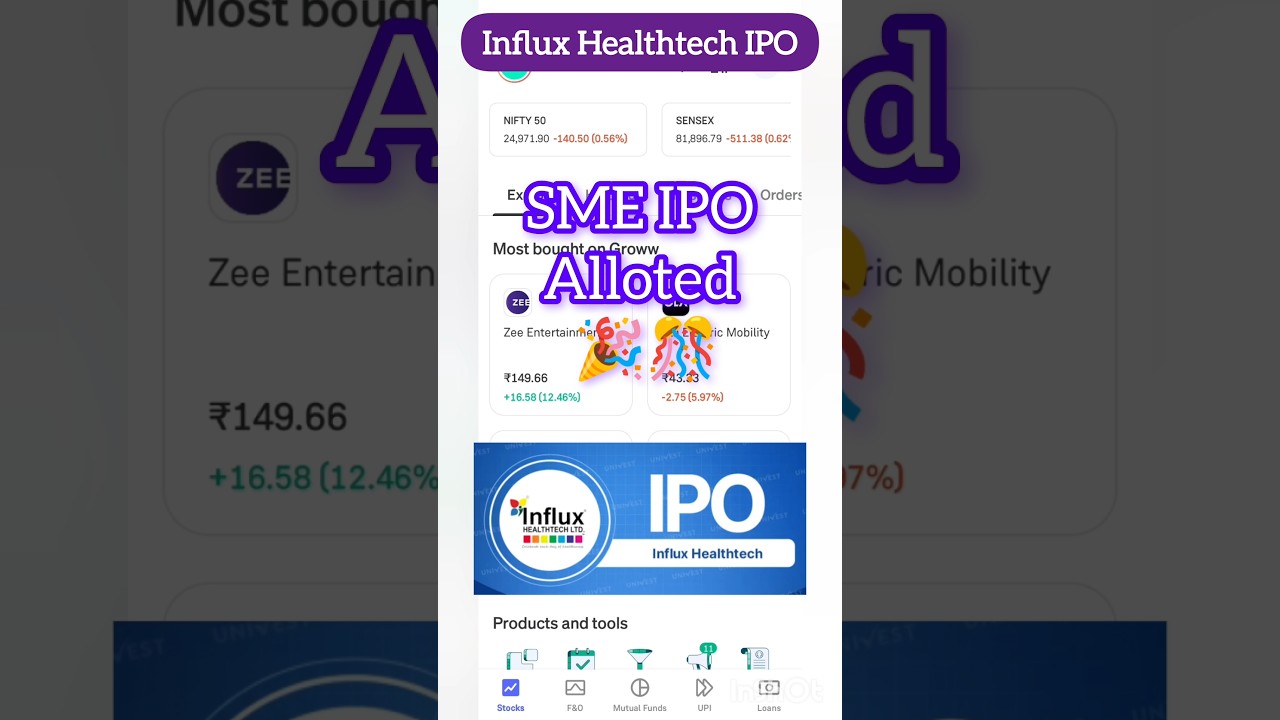 influx healthtech ipo allocation out | SME IPO alloted #sme #ipo #shorts #trending