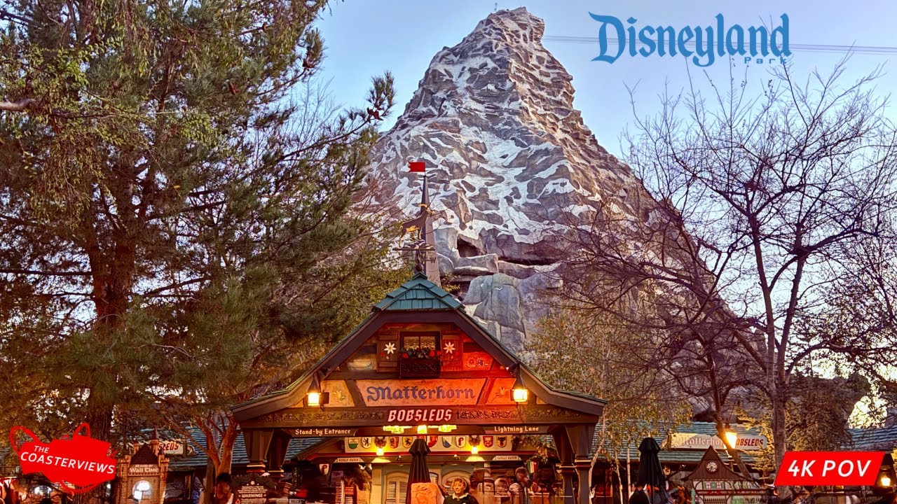 Matterhorn Bobsleds Roller Coaster Tomorrowland Track [4K-POV] Disneyland