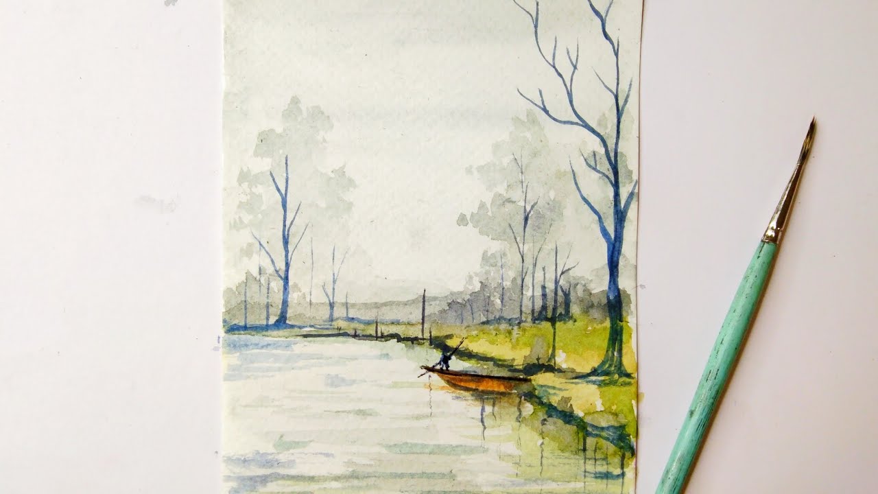 Watercolor painting tutorial | Village scenery | Easy Watercolor painting 🖌️