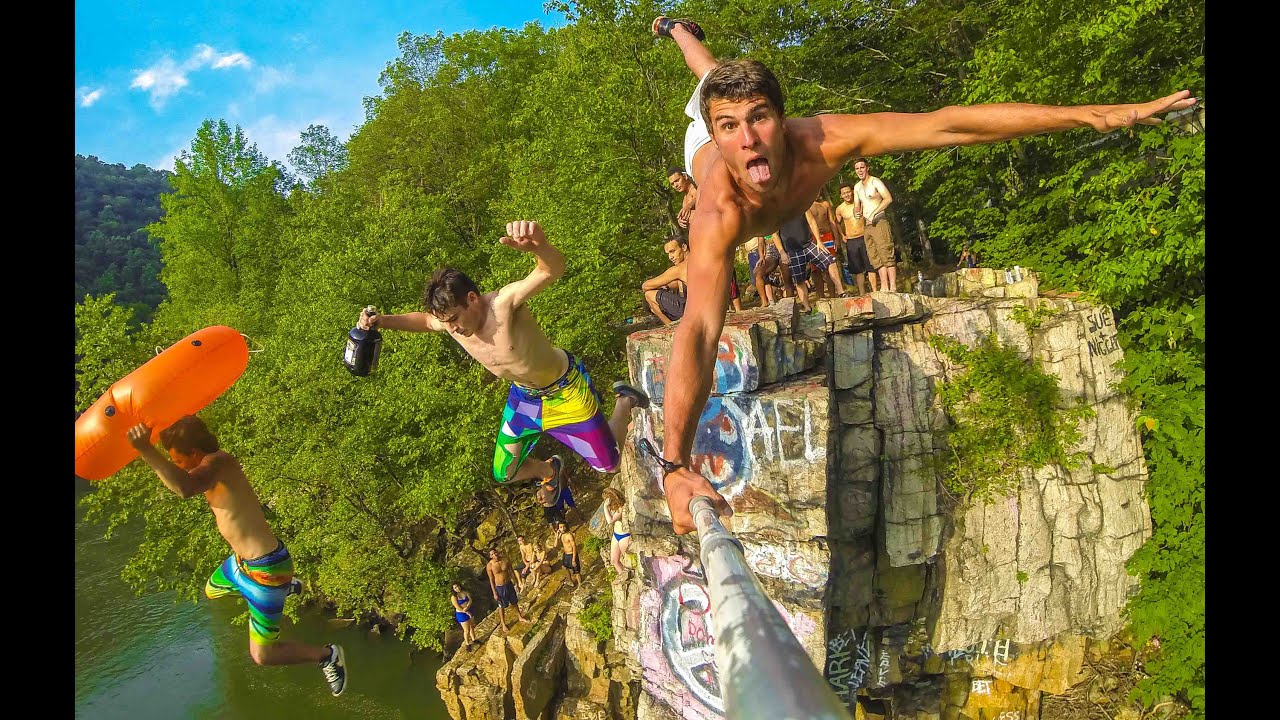 Pennsylvania Cliff Jumping (HD) - Awesome Flips