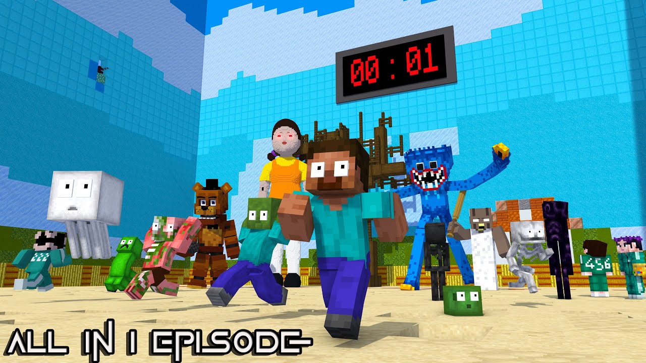 MOB SCHOOL : Minecraft Squid Game Season 2 & 3 – All in One Video (With Extra Scene!)