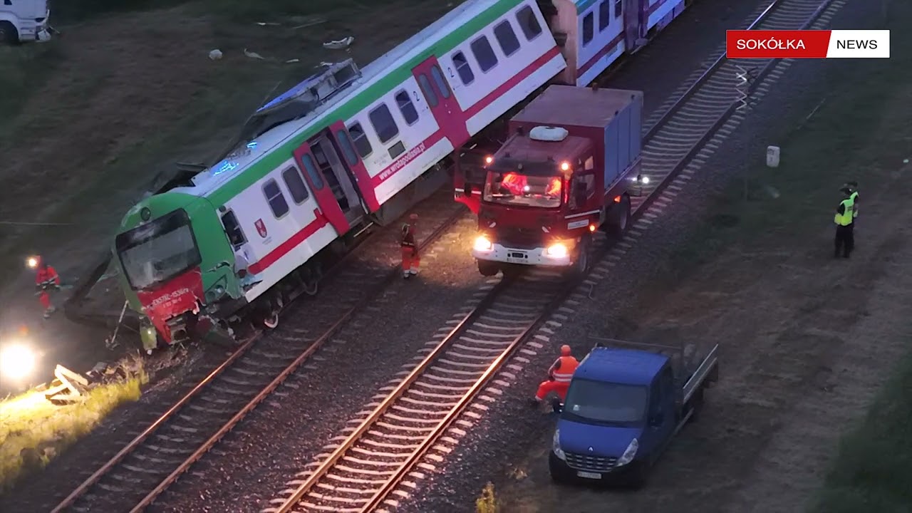 WYPADEK NA PRZEJEŹDZIE KOLEJOWO DROGOWYM W SOKÓŁCE 3 07 2025