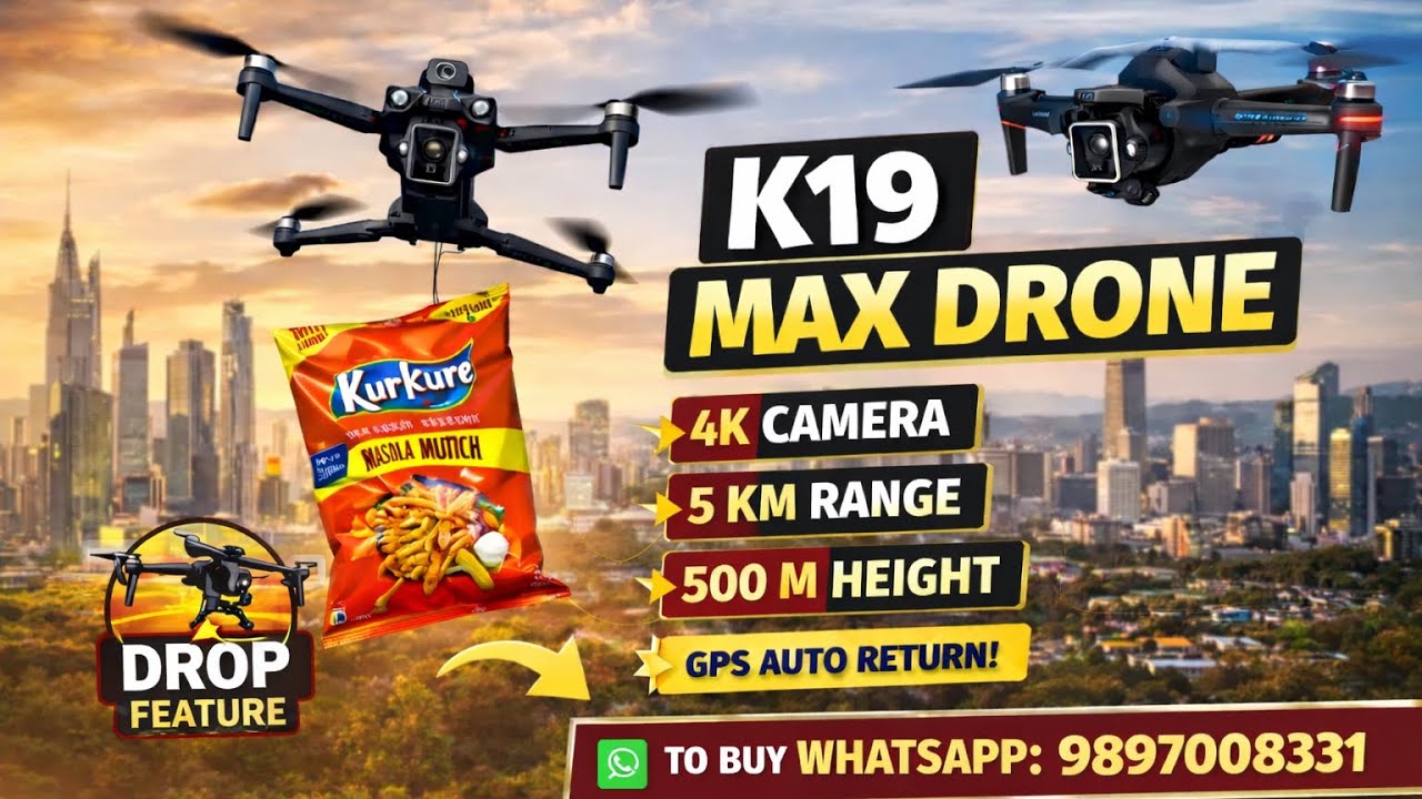 K19 Max Drone Review & Unboxing | Drop Feature | Full Guide | Drone kaise Udaye ? | 2026 4k Drone |