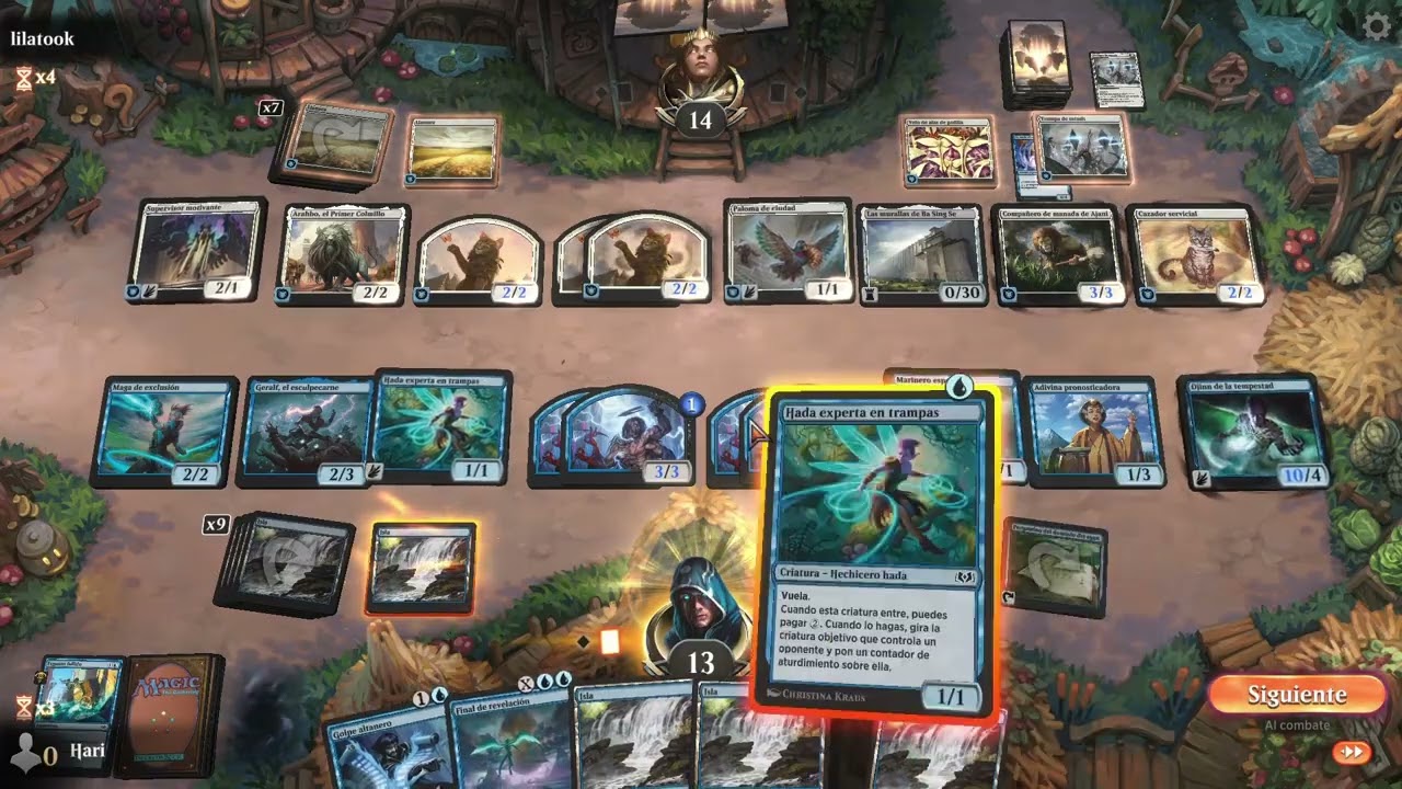Azulín vs Deck blanco – Partida completa en MTG Arena