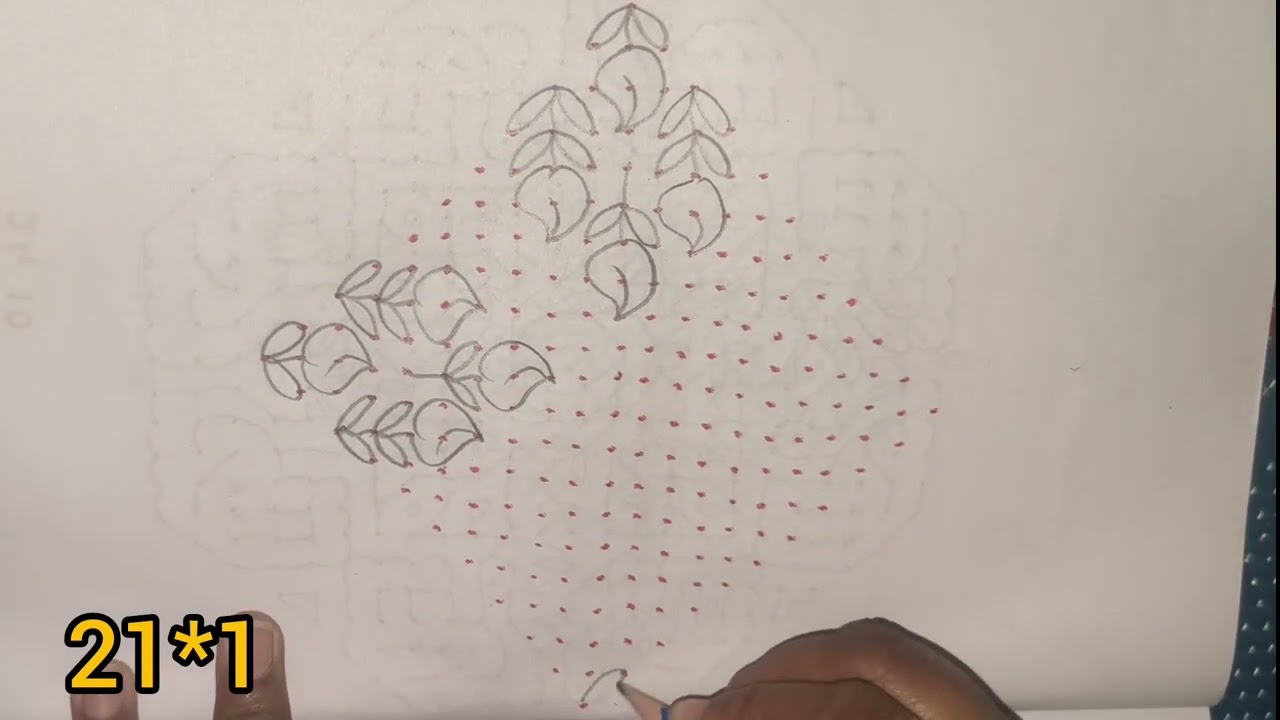 21*1 dots simple rangoli design # easy rangoli # sankraanti rangoli # daily vlogs # muggulu # 