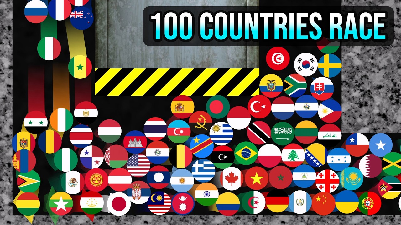 100 Countries Survival Proliferation Marble Race in Algodoo | Shutter Crush