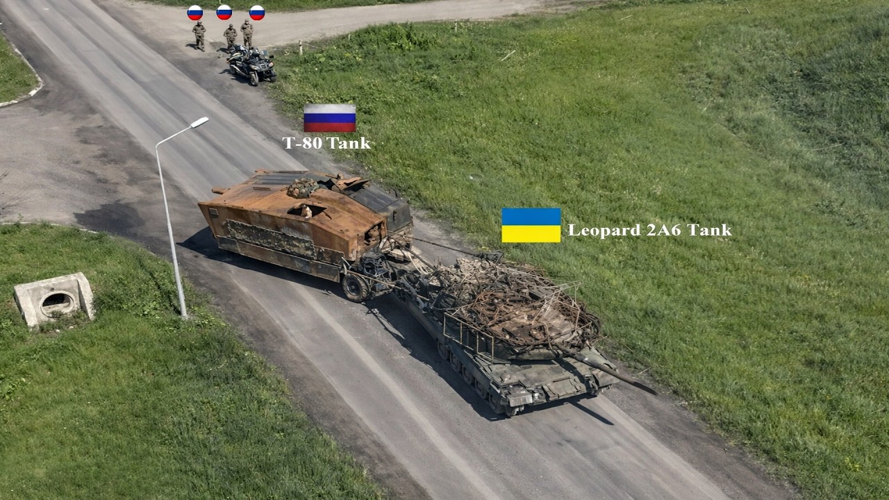 Россия захватила немецкий танк Leopard, наполненный боеприпасами, после ожесточённого боя