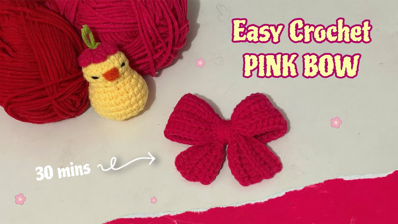 how to crochet coquette bow in 30 minutes // easy, beginner friendly, keychain 🎀 