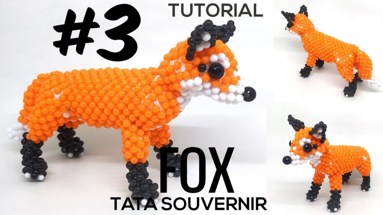 Tutorial How to Bead Fox Part 3/Kerajinan Manik Manik /Beadcraft