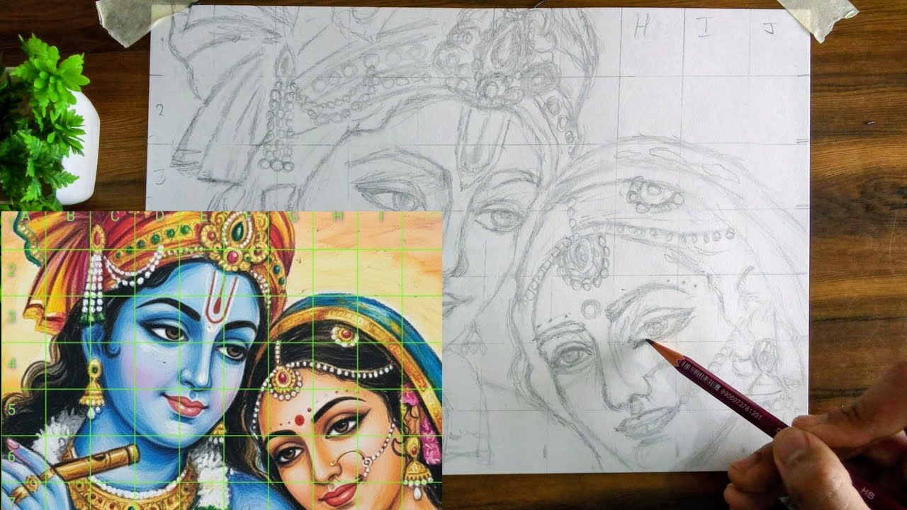 Radha Krishna Drawing Tutorial Part 1 | Easy Step by Step | Anmol Art Prism