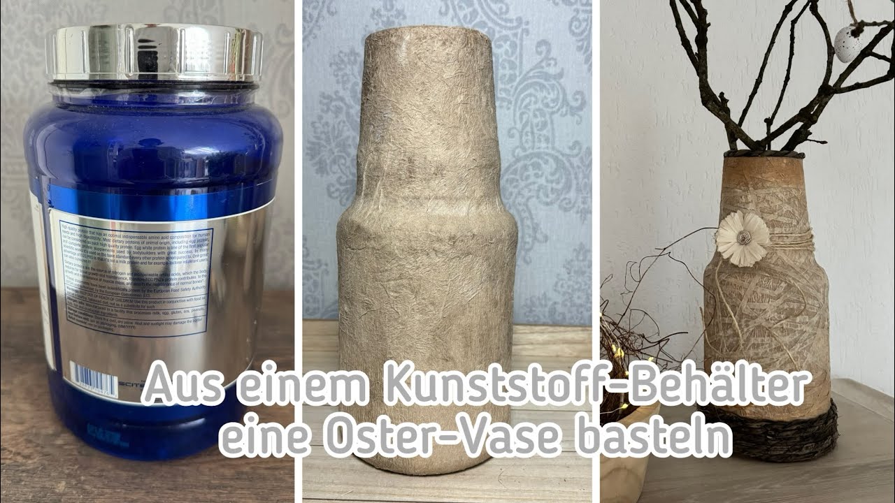Vase aus Taschentüchern basteln, Tischdekoration aus Taschentüchern, Vase basteln