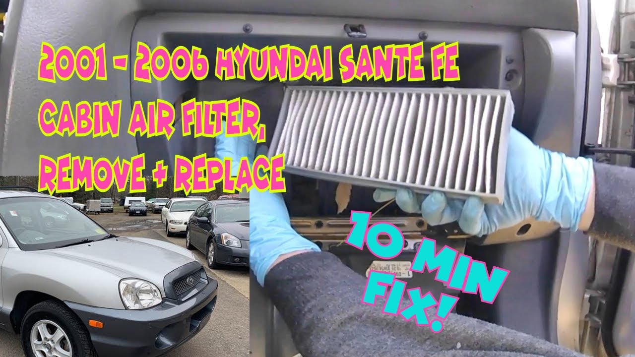⫷ Hyundai │ Sante Fe │ 2001 - 2006 │ Снятие и замена салонного фильтра ⫸