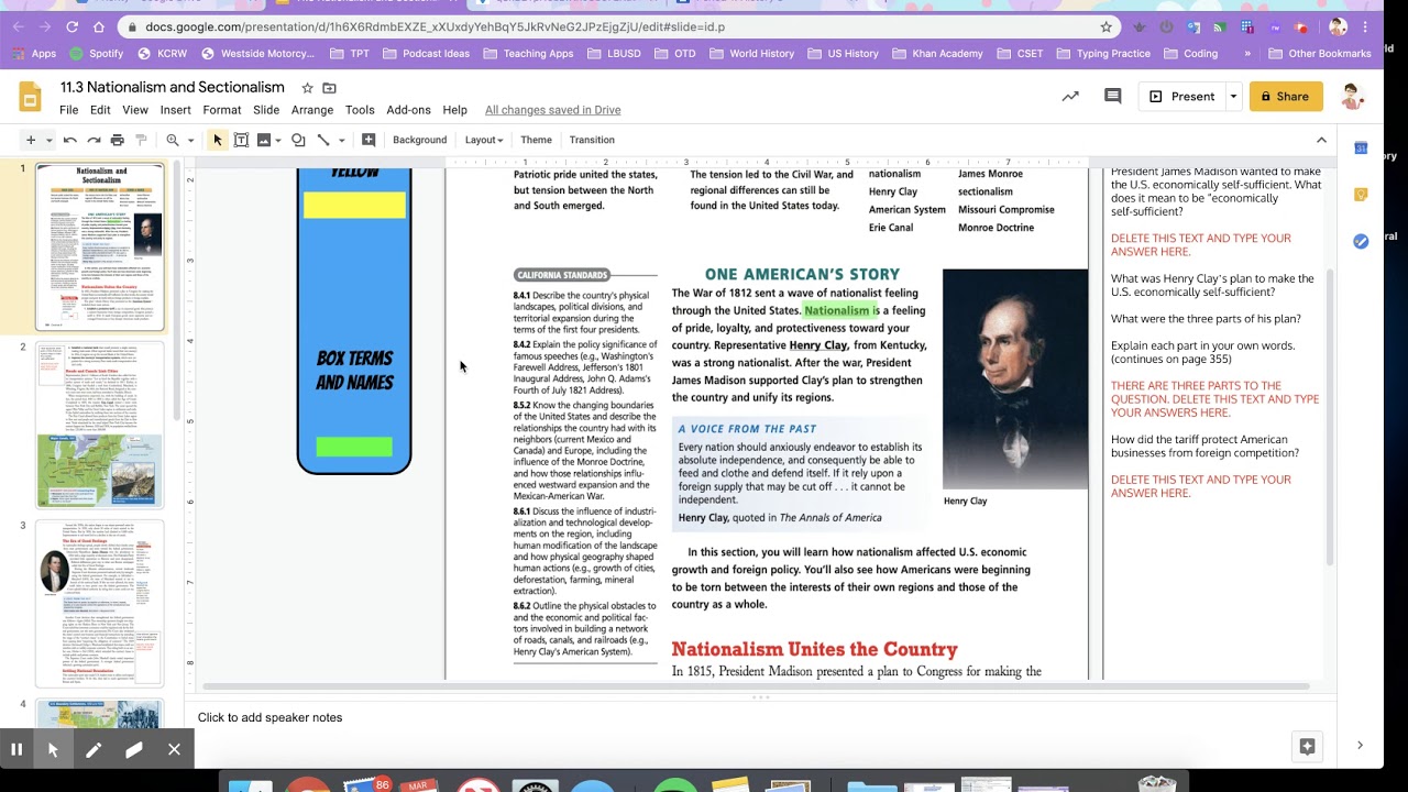 (Tutorial) 11.3: Nationalism and Sectionalism