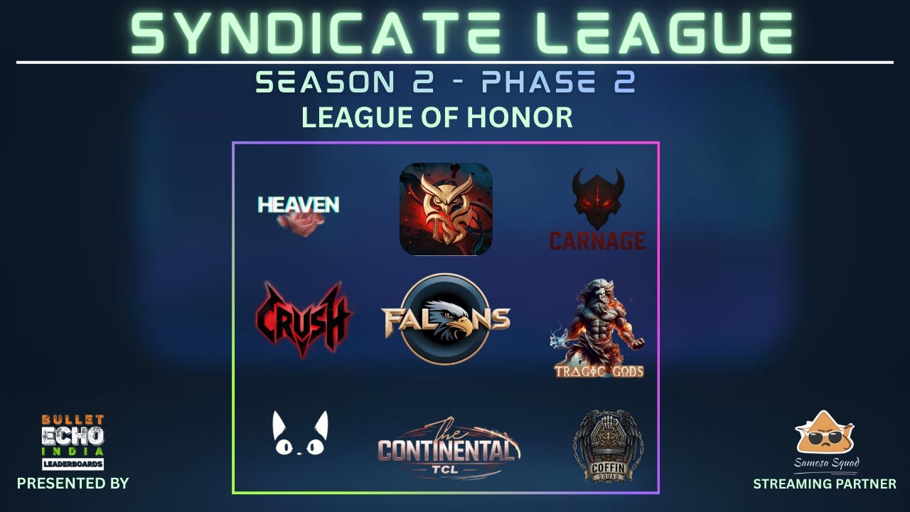 Syndicate League Season 2 | Day 9 🔥 Bullet Echo India