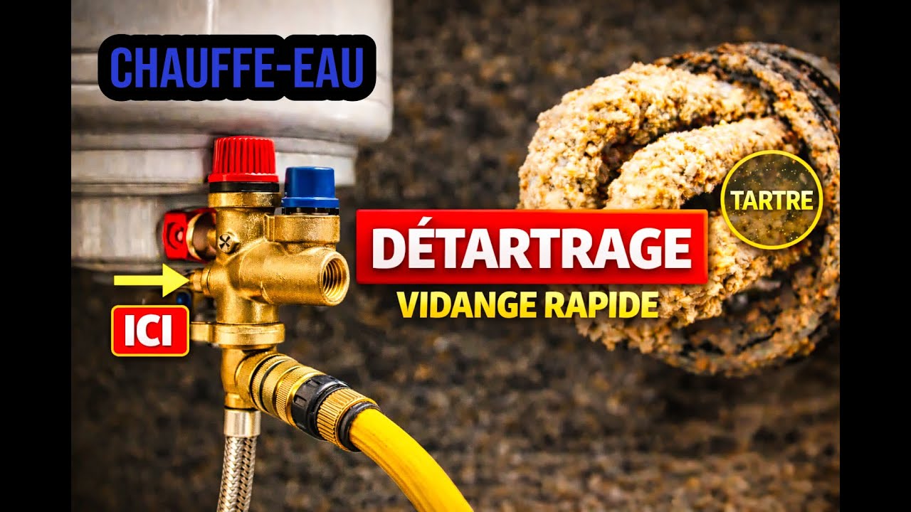 Détartrer un chauffe-eau : vidange rapide (appel d’air)