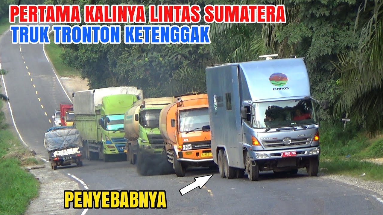 DRIVER HINO KEWALAHAN MELEWATI TANJAKAN INI!!! KONVOI 14 TRUK MUATAN EXCAVATOR 