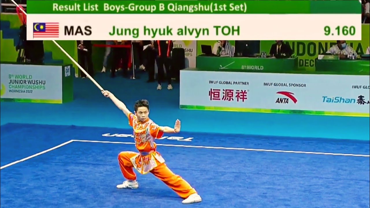 Jung Hyuk Alvyn Toh 🇲🇾 9.16 score🥇 Qiangshu Group B boys 8th World Junior Wushu Championship