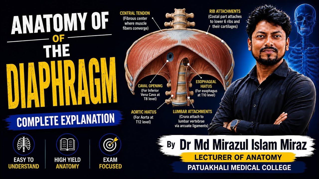 The Diaphragm Complete Demonstration Bangla |Anatomy | Dr Miraz