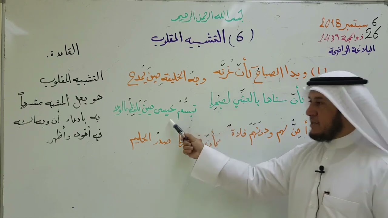 06 البلاغة الواضحة  التشبيه المقلوب