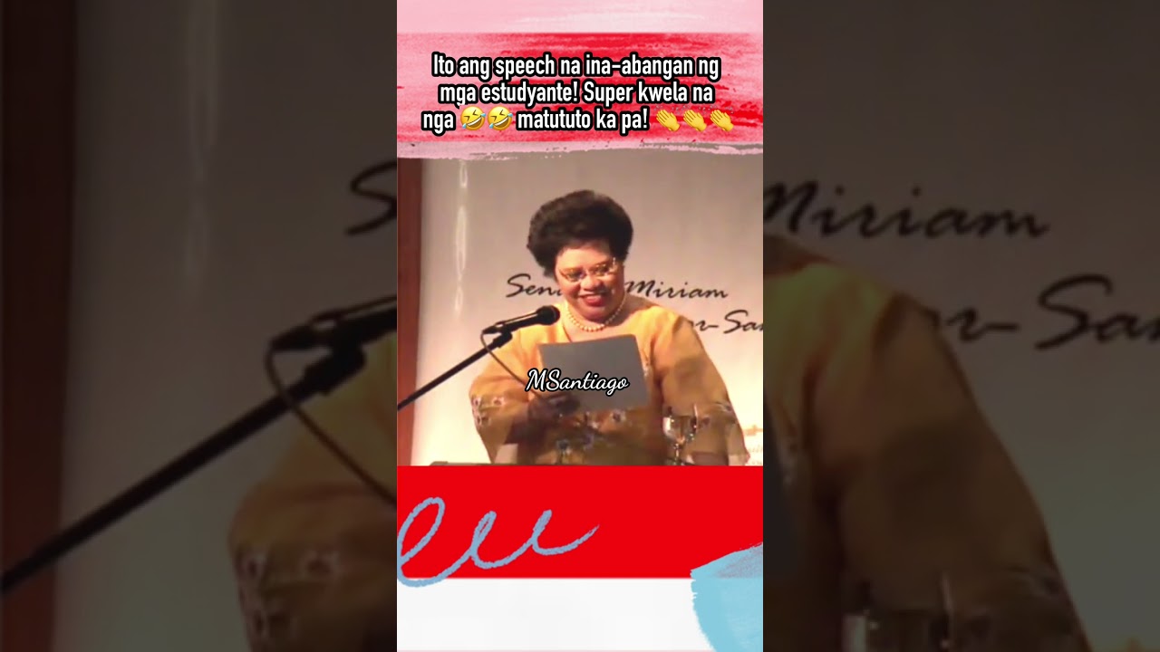 PICK-UP lines pa more! Funny  & priceless wisdom fr #senator #miriam. #trending #viralvideo #fyp