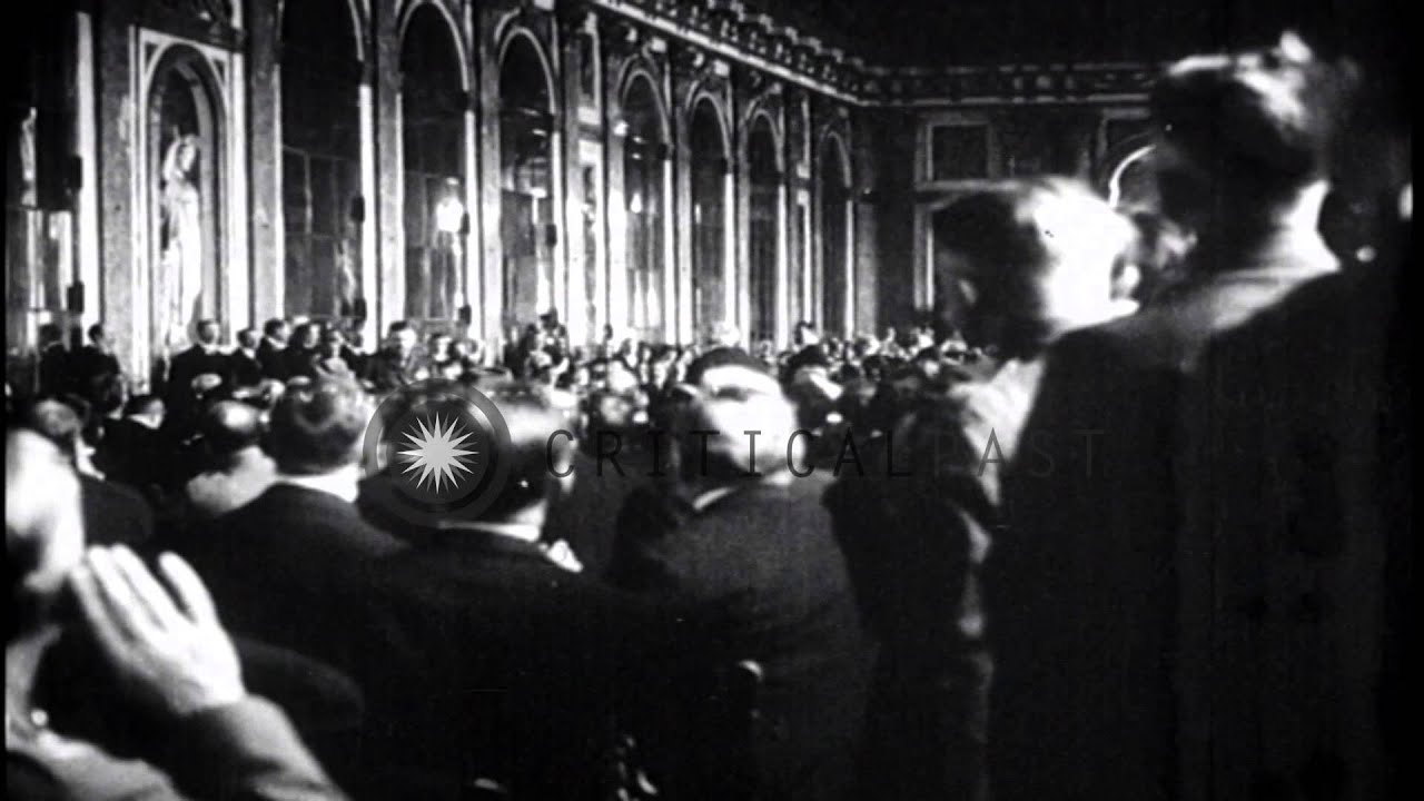 The Paris Peace Conference at the palace hall in Versailles,France HD Stock Footage