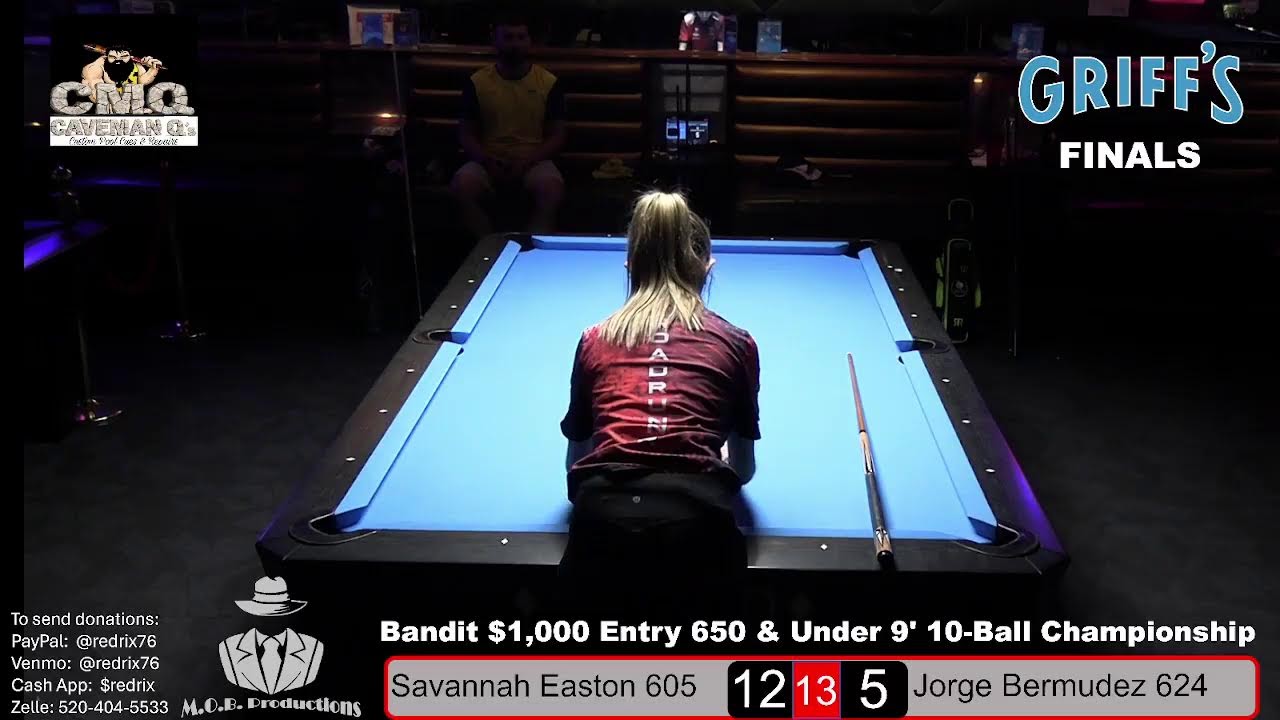 Sunday Play for the Bandit $1,000 Entry 650 & Under 9' 10-Ball Championship at Griffs Billiards L…