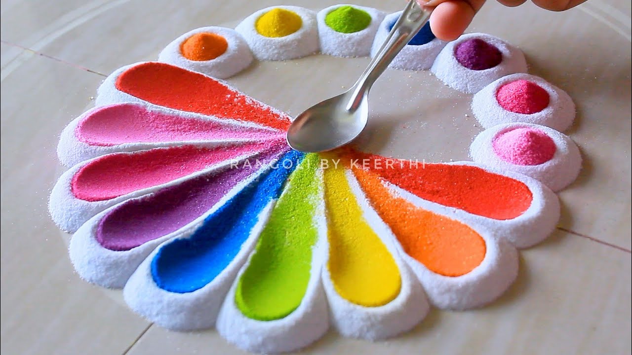Simple rangoli for navratri l rangoli designs for dasara l रंगोली  navratri durga ashtami rangoli