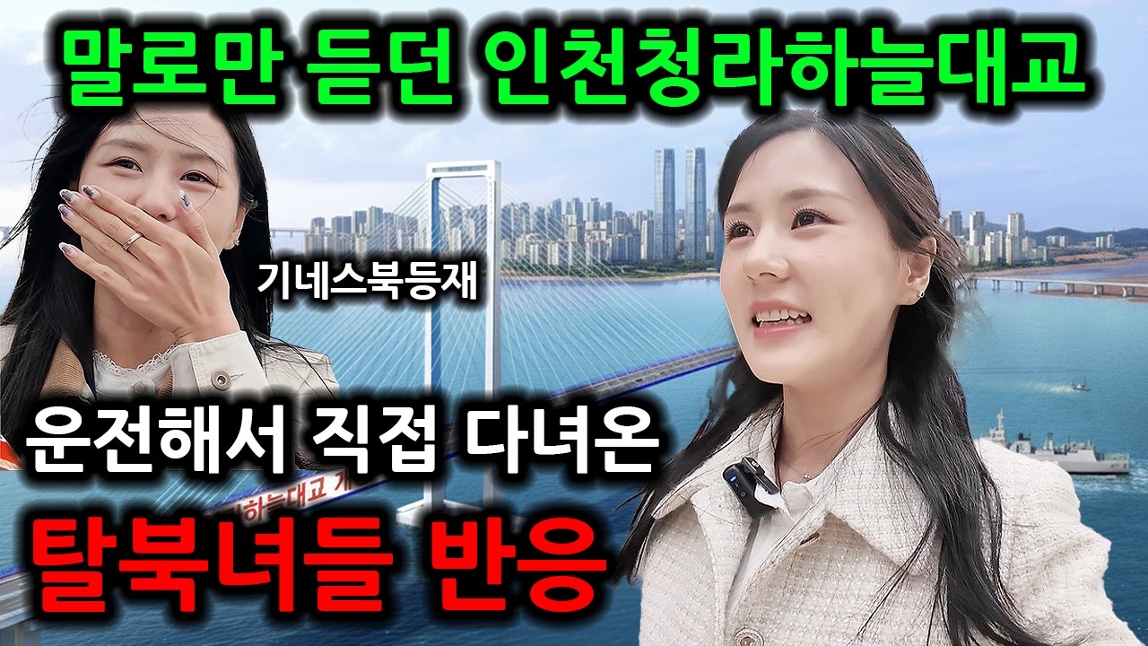 말로만듣던 제3연륙교 개통식을 운전해서 다녀온 북한여자들의 충격반응!