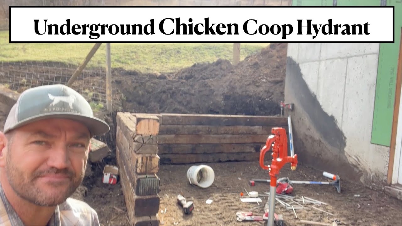 #535 - Underground Chicken Coop - Installed Water Line And Hydrant