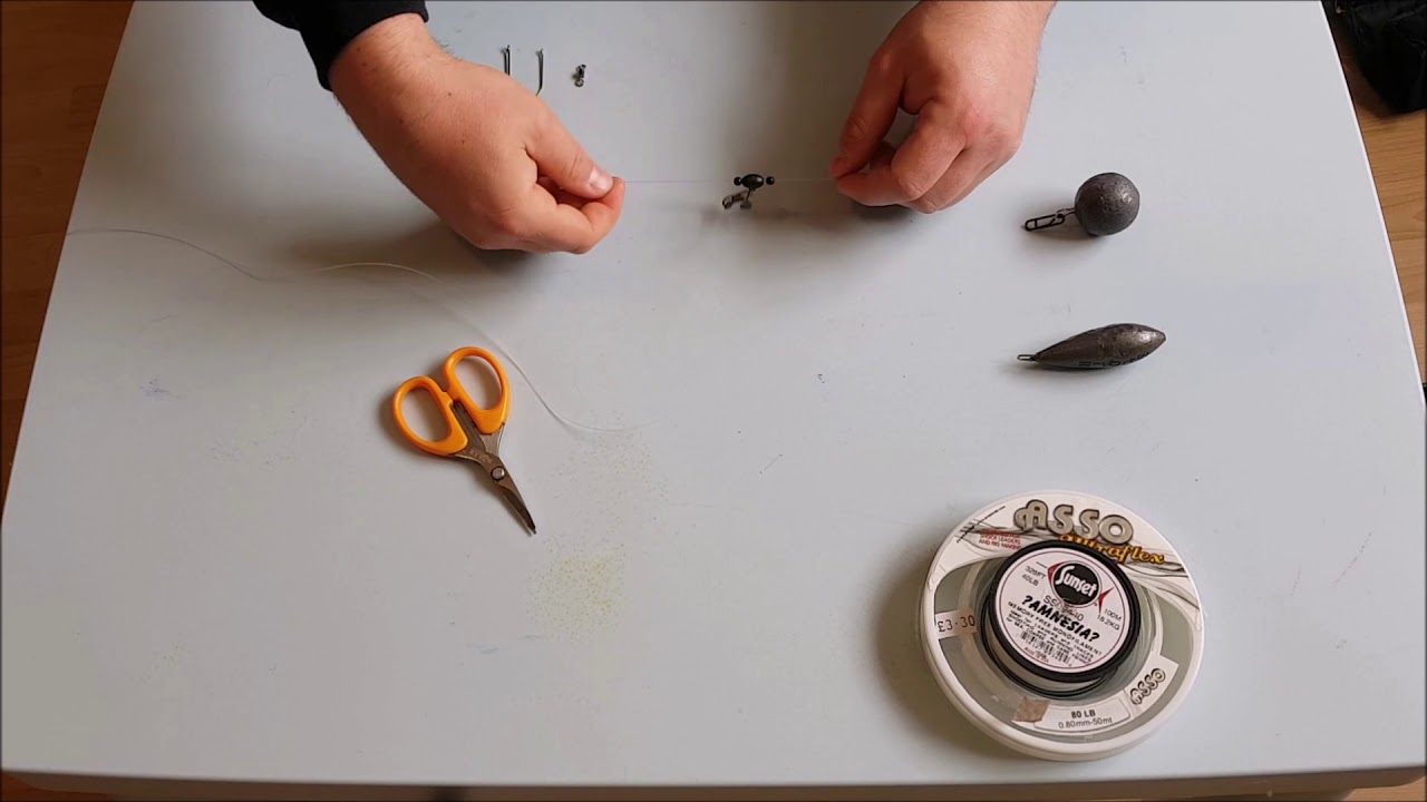 How to tie an up and over pulley, sea fishing rig - great for rays and smoothhound