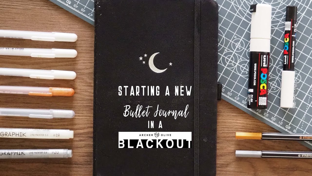 Starting a NEW Bullet Journal | August 2019 | Archer & Olive BLACKOUT