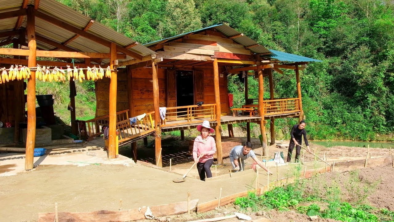 It's beautiful to see the road laid in front of the farm; Quang's family is very excited