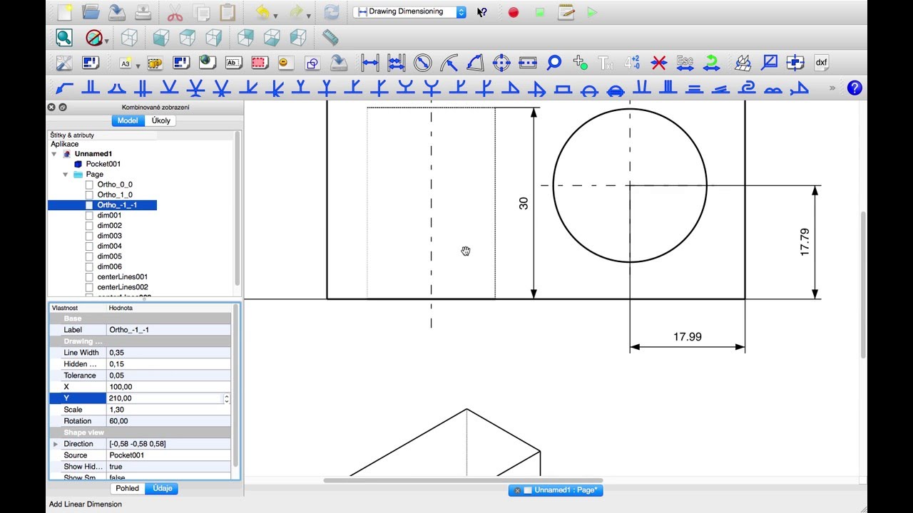 FreeCAD tutorial 6 - tvorba výkresu CZ