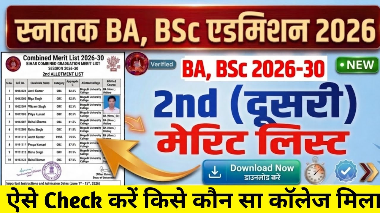 BA, BSc 2nd Merit List 2026: Dates Released for All Universities | When Will the Bihar UG Second ...