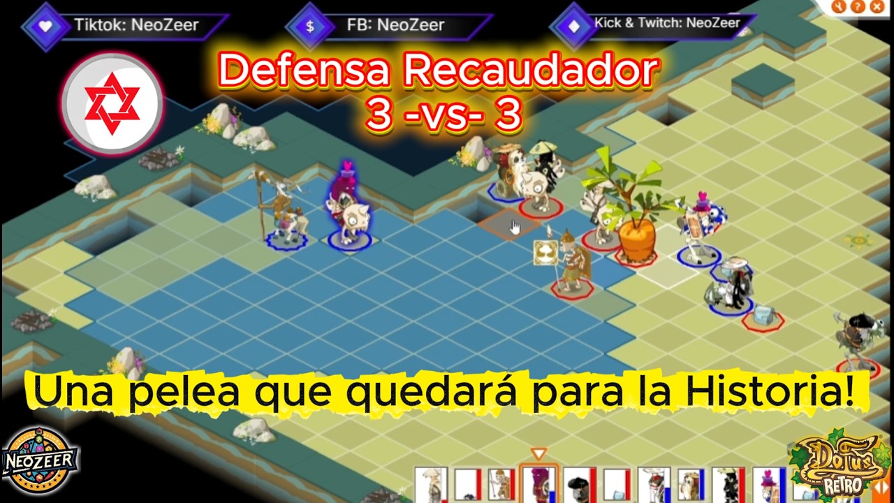 Defensa de Recaudador: 3 Veteranos  -Vs- 3 Gremio desconocido (Dofus Retro)