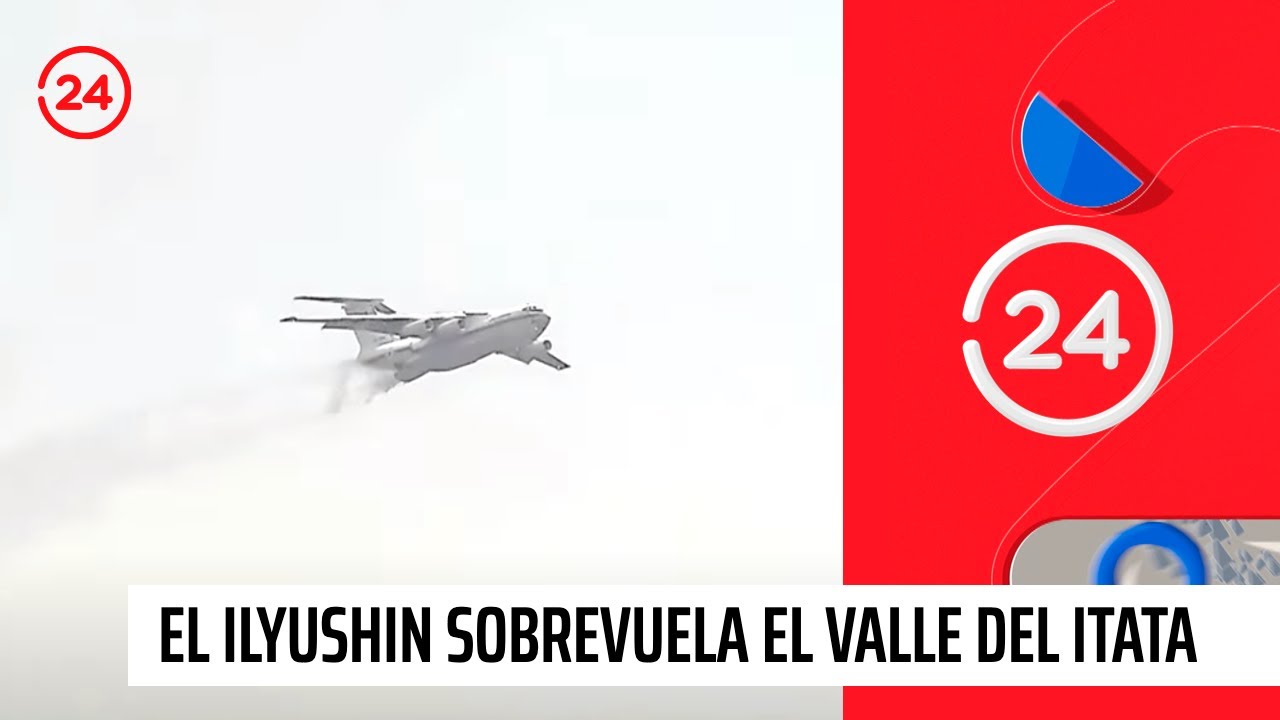 Avión ruso llega a Portezuelo y realiza su primera descarga de agua | 24 Horas TVN Chile
