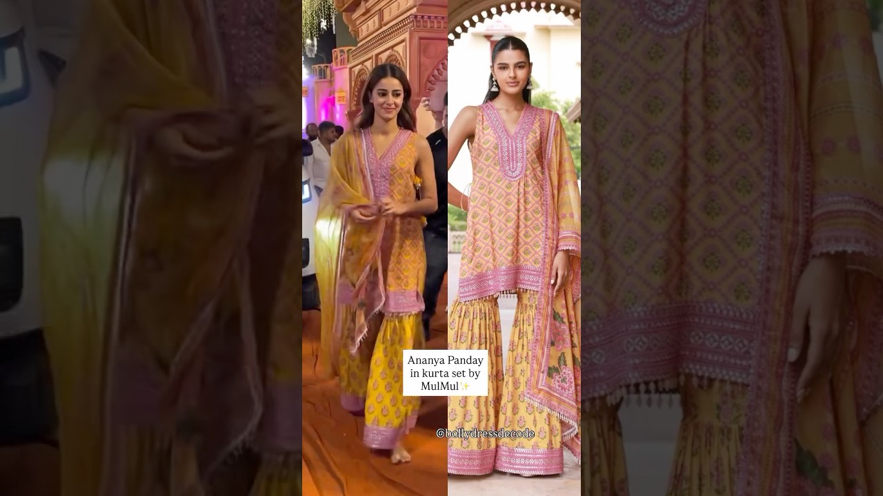 Ananya Panday&rsquo;s ₹14,950 Mulmul Kurta Set Look for Ganesh Darshan | Bollywood Ethnic Fashion ✨