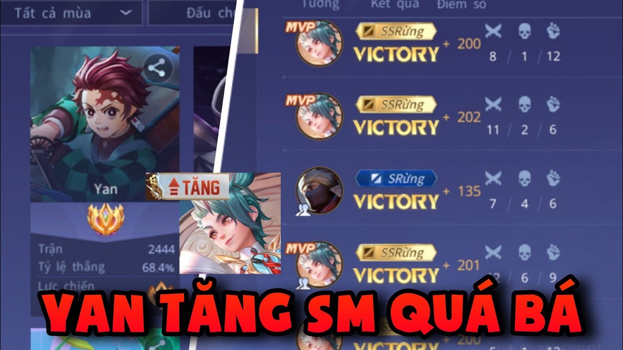 YAN SAU KHI ĐƯỢC BUFF THẬT SỰ  QUÁ MẠNH!! LÀM LIÊN CHUỖI WIN S VÀ SS