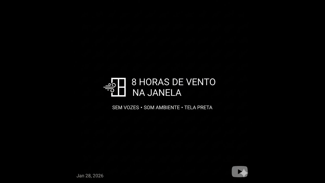 [8H] [TELA PRETA] Vento na janela (intensidade variável) | Ruído contínuo